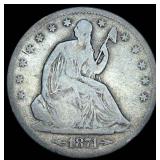 Better Date 1874-S Seated Liberty Half Dollar, Unaltered Surfaces w/Slight Luster, VG/VG+