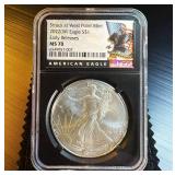 2022 West Point MS 70 Silver Eagle, Mint Fresh
