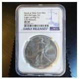 2021-W T2 NGC MS 69 Silver Eagle, Early Releases, details