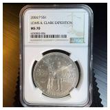 MS 70 2004-P Lewis & Clark Expedition Commemorative Dollar, Mint Fresh