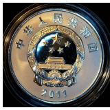 Scarce DCAM 2011 WWF 50th Anniversary Silver PRC 10 Yuan Tibeten Antelope, 1oz .999