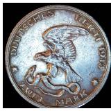 1913 Prussia Silver Zwei Mark "The King Called" 100th Anniversary Victory over Napoleon