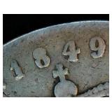 1849 Netherlands Silver 2 /12 Gulden, 1st Year, Possible RPD, VG+/F, .945 Fine, Unaltered