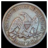 1854-O Seated Liberty Half Dollar, Unaltered Patina, F/F+