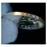 High Grade Uncirculated 1970-D Silver German 5 Deutsche Mark, Full Luster, Lettered Edge