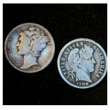 (2) Silver Dimes w/ Honest Patina