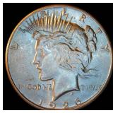 XF+ 1926-S Peace Silver Dollar, Partial Luster