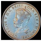 XF+/AU 1927 Australia Silver 1 Florin, Opening of Canberra KM# 31