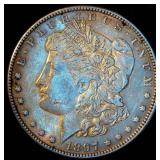 XF+/AU 1897-P Morgan Silver Dollar, Unaltered Surfaces w/slight Gold Patina & Partial Luster