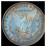 XF+/AU 1897-P Morgan Silver Dollar, Unaltered Surfaces w/slight Gold Patina & Partial Luster
