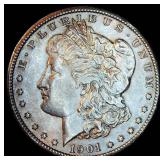 AU 1901-O Morgan Silver Dollar, Unaltered Surfaces, rim dings