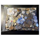 5.25 lbs (300 - 350 coins) Mixed International Coinage, Wide Variety of Denominations & Nationalities, Most 50+ Years Old