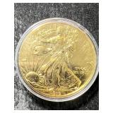 2010 AMERICAN SILVER EAGLE GOLD PLATED IN AIRTITE