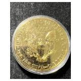 2010 AMERICAN SILVER EAGLE GOLD PLATED IN AIRTITE