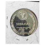 13.4 GRAMS STERLING SILVER NEBRASKA ROUND