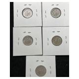 GROUP OF 5 US ROOSEVELT DIMES