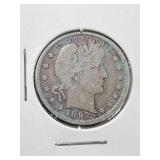 1892 US BARBER QUARTER