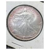 2001 AMERICAN SILVER EAGLE 1 TROY OZ .999 FINE SILVER