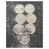 7 GRAMS .999 FINE SILVER FRACTIONAL PIECES