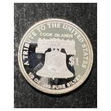 HALF TROY OZ .999 FINE SILVER COOK ISLAND ROUND