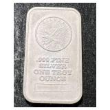 1 TROY OZ .999 FINE SILVER BAR
