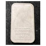 1 TROY OZ .999 FINE SILVER BAR