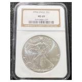 1996 AMERICAN SILVER EAGLE NGC MS69