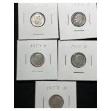 GROUP OF 5 US ROOSEVELT DIMES