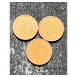 3 US WHEAT CENTS 1945P-D-S