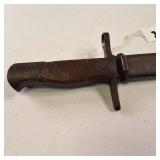 19 inch long antique bayonet  Most likely Japanese, WWII  wooden handle