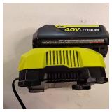 Ryobi 40V Lithium-Ion 4.0 Ah battery and its accompanying rapid charger