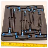 Snap-on 8-piece metric T-shaped/L-shaped combination hex wrench set.