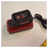 Craftsman V20 2.5 Ah Lithium-Ion Battery (CMCB202) on a compatible Craftsman V20 Battery Charger