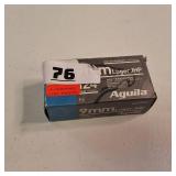 1 box of Aguila 9mm Luger 124-grain Jacketed Hollow Point (JHP) handgun ammunition.