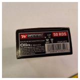 1 box of Winchester Defense 9mm Luger ammunition with 147-grain hollow point bullets.