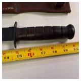 Lot of Two KABAR Vintage Knives. Utica / Cutco with sheaths -  USMC