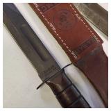 Lot of Two KABAR Vintage Knives. Utica / Cutco with sheaths -  USMC