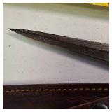 vintage damascus knife w sheath