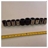 Set of Snap-on 6-point SAE sockets  like new