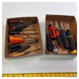 collection of assorted screwdrivers and hand tools from brands such as Craftsman and Klein Tools
