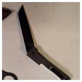 2 Knives, sheaths, hook style gutting tool