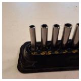 Snap-on 12-piece, 3/8" drive, 6-point metric deep socket set with a magnetic holder