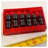 Sunex Tools 6-Piece 1/4" Drive SAE Shallow Universal Impact Socket Set that swivel!  9/16 to 1/4  inch