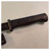 Vintage Bayonet  FN FAL Type C, matching scabbard
