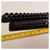 Snap On Shallow Socket Sets in MM : 12 pc 3/8 drive  11 pc 1/4 drive - like new