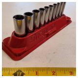 Snap-on 110STMDY is a 10-piece, 1/4" drive, 6-point SAE deep socket set. Professional-grade