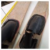 Vintage wooden water skis, a classic recreational combo