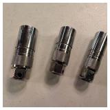 Lot of three Snap-on spark plug sockets
