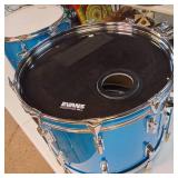 Pearl "Blue Satin" Fiberglass Series 14" Tom (Note: matching drums and cymbals found later in this auction)