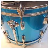 Pearl "Blue Satin" Fiberglass Series 14" Tom (Note: matching drums and cymbals found later in this auction)